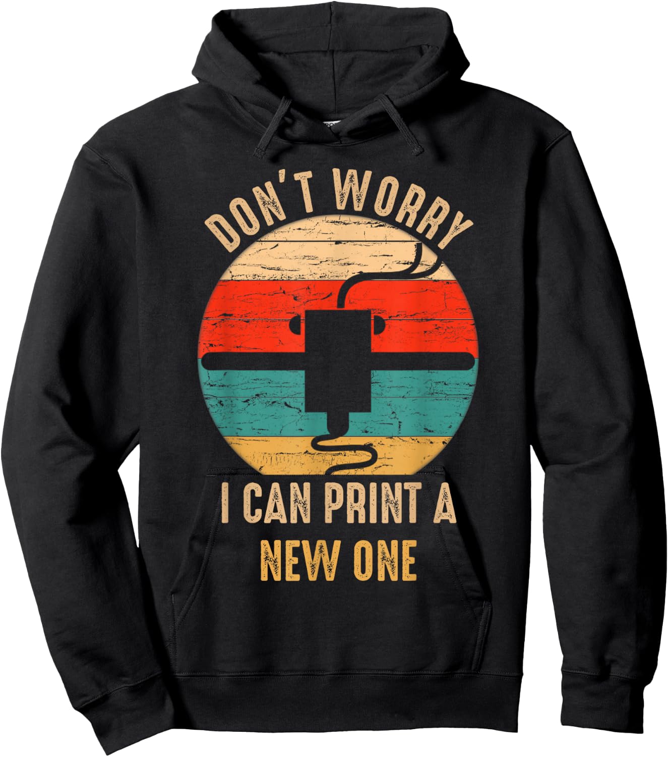 Vintage Retro 3D Printer Gift for Geeks Hoodie - Hoodie | Black
