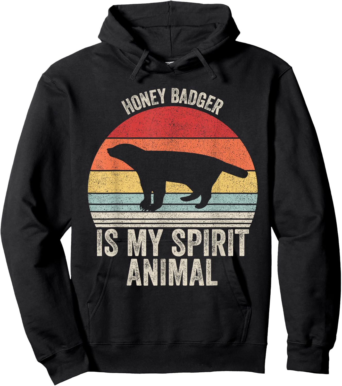 Vintage Retro Honey Badger Is My Spirit Animal Hoodie - Hoodie | Black