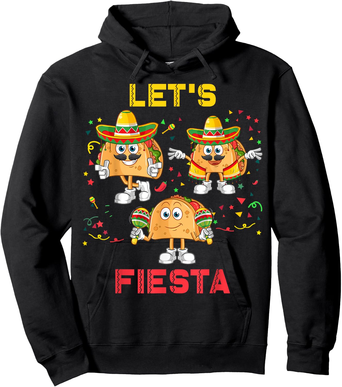Let's Fiesta Tacos Mexican Party Let's Fiesta Cinco De Mayo Hoodie - Hoodie | Black