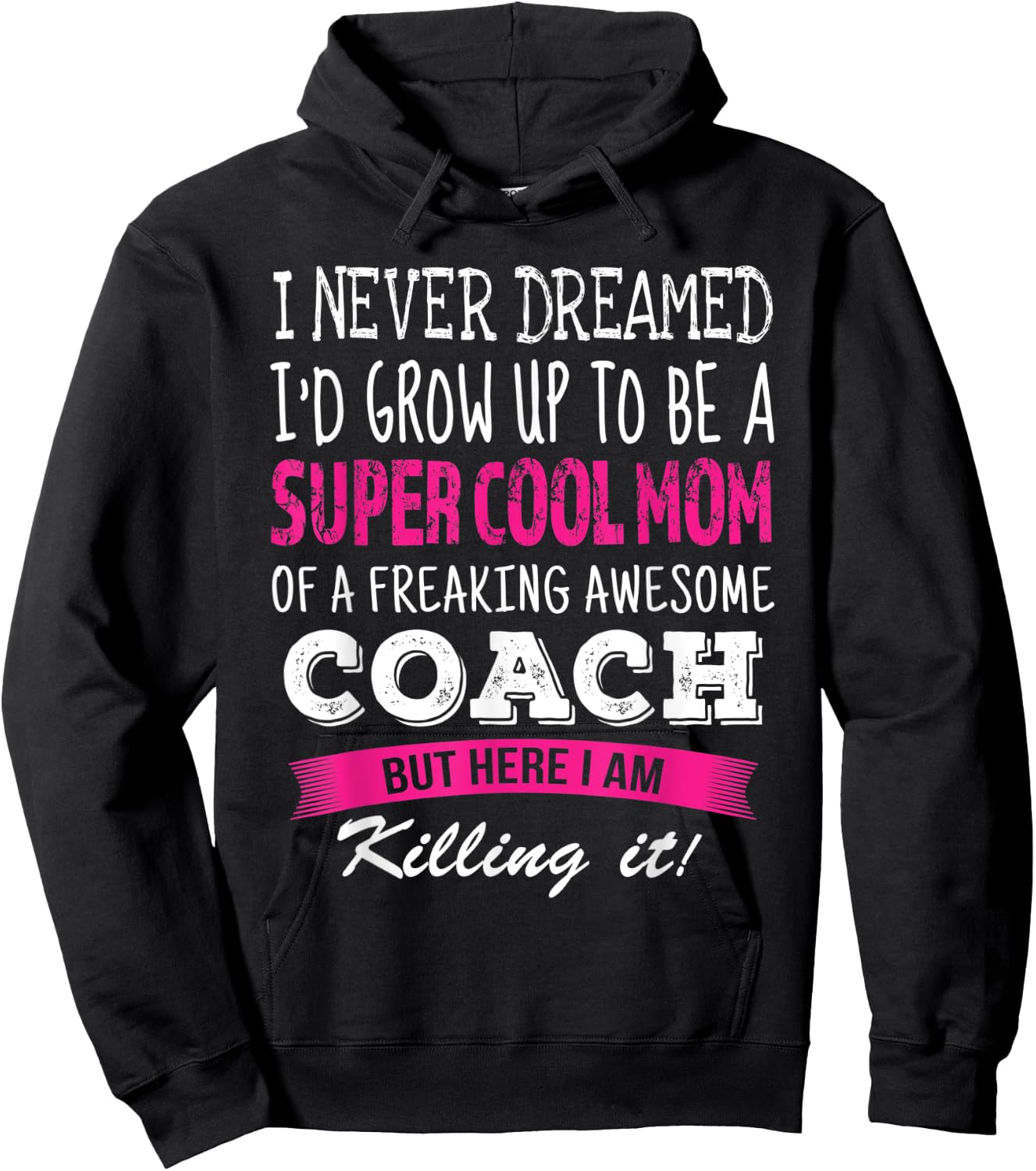 Mom of Coach Funny I Never Dreamed Coach's Mom Hoodie - Hoodie | Black