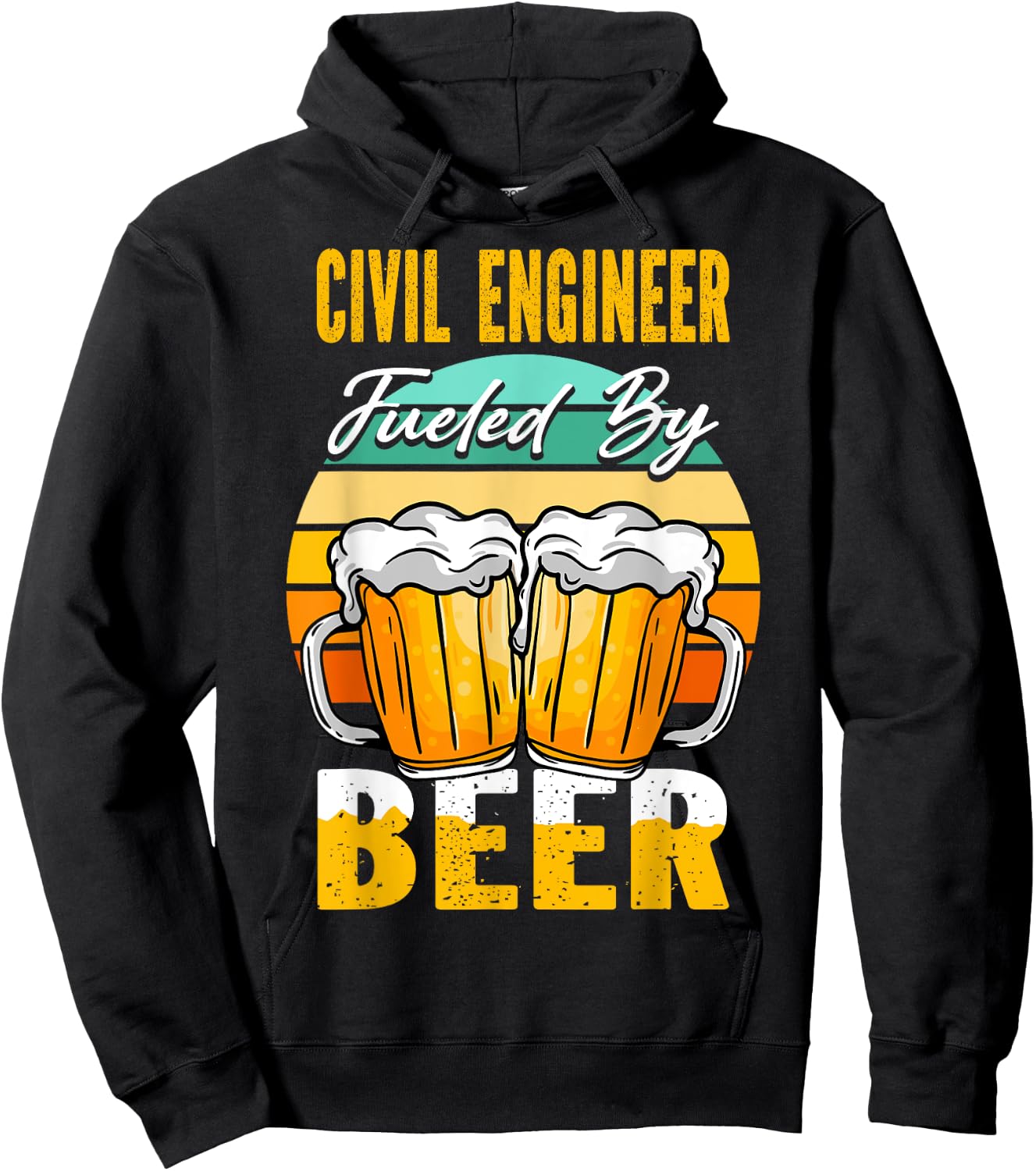 Civil Engineer Fueled By Beer - Funny Beer Lover Hoodie - Hoodie | Black