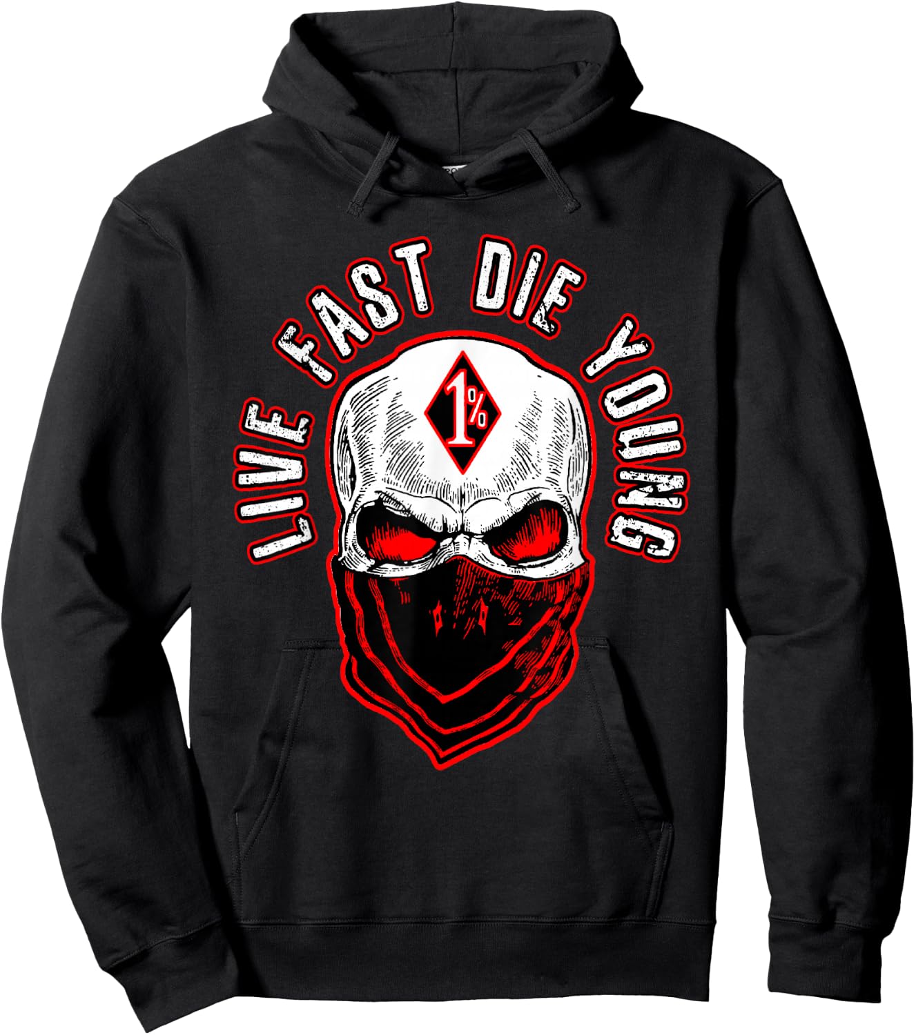 Live fast die young motorcycle biker mc 1% bc motorcyclists Hoodie - Hoodie | Black