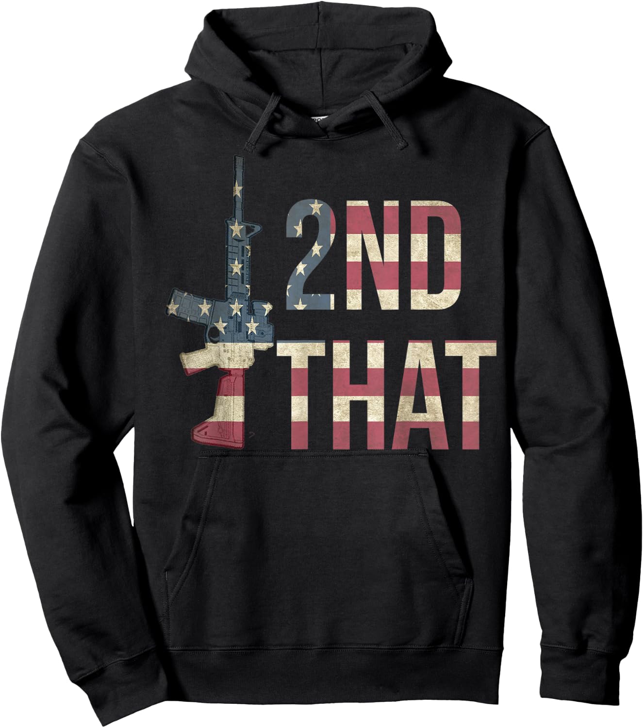 USA Flag Patriotic Pro Gun AR-15 I 2nd That Second Amendment Hoodie - Hoodie | Black