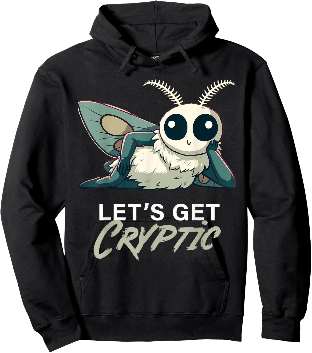 Sexy Mothman Let's get Cryptic Cryptid Hoodie - Hoodie | Black
