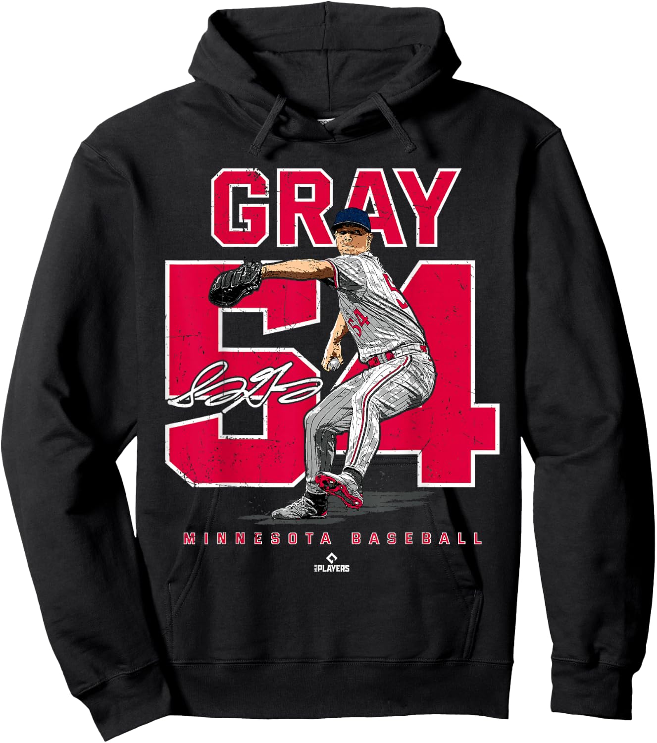 Number and Portrait Sonny Gray Minnesota MLBPA Hoodie - Hoodie | Black