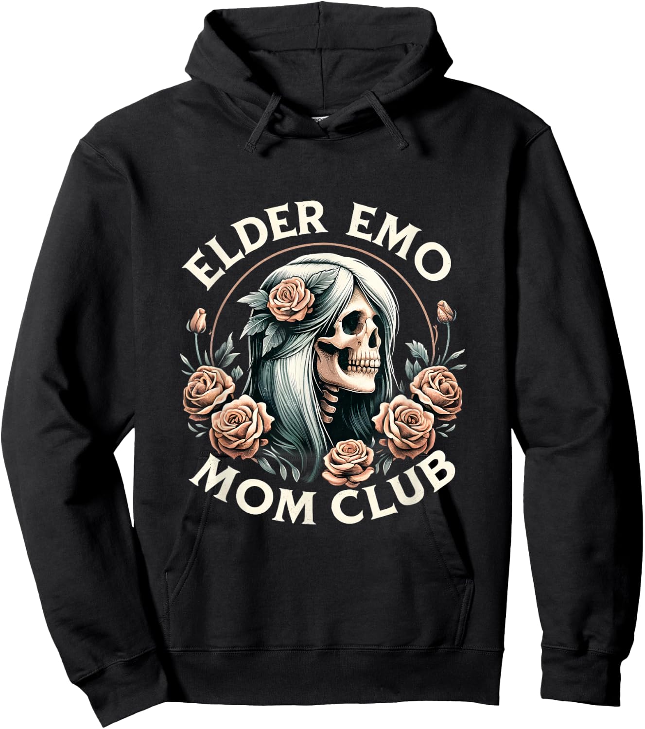Elder Emo Mom Club Funny Skeleton Mom Hoodie - Hoodie | Black