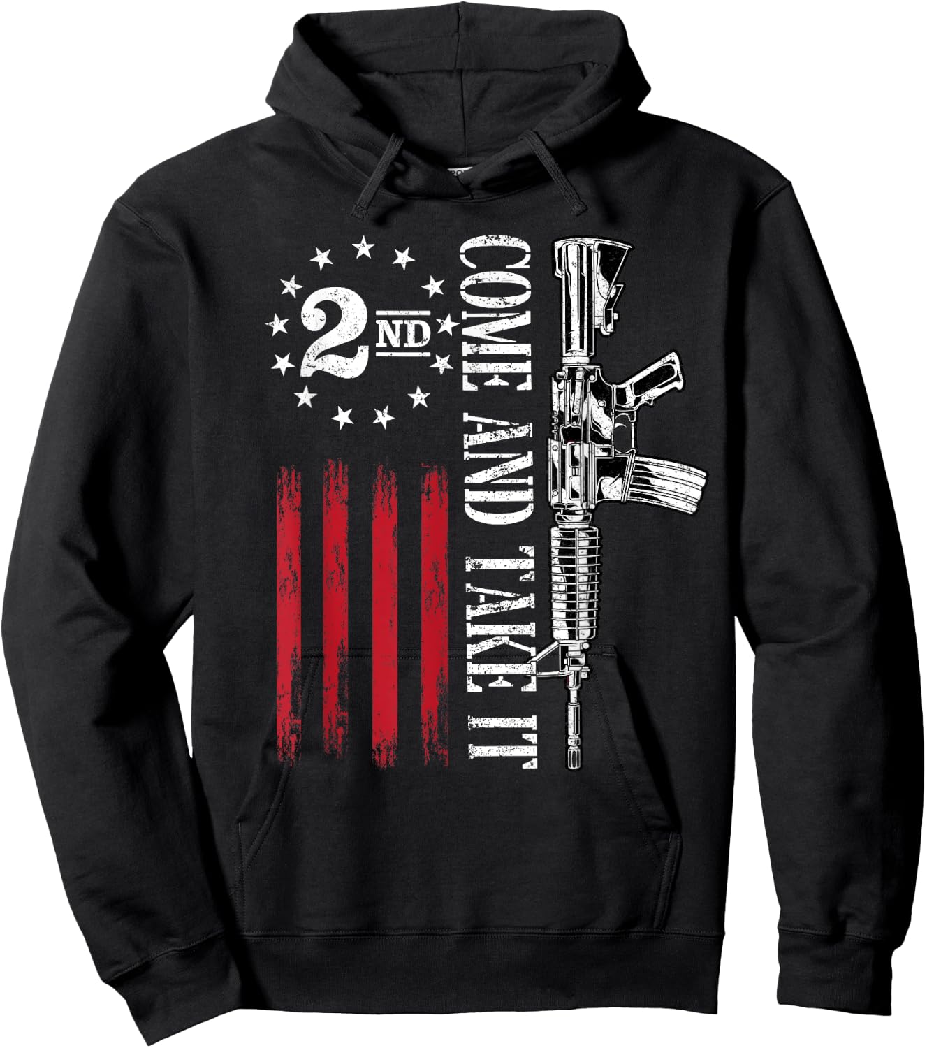 Come and take it 2nd Amendment Flag 2A Libertarian Usa Flag Hoodie - Hoodie | Black