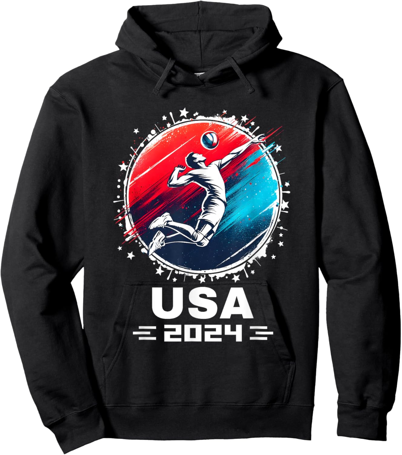 Volleyball Team 2024 Volleyball Apparel 2024 USA Team 2024 Hoodie - Hoodie | Black
