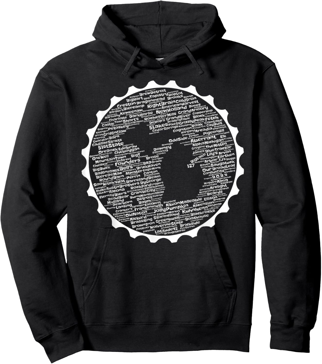 Cracked Toad Design Co. Michigan Breweries - -Adults, Black, Small Hoodie - Hoodie | Black