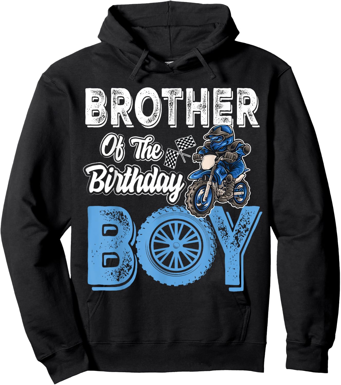 Brother of the Birthday Boy Dirt Bike B-day motocross Party Hoodie - Hoodie | Black