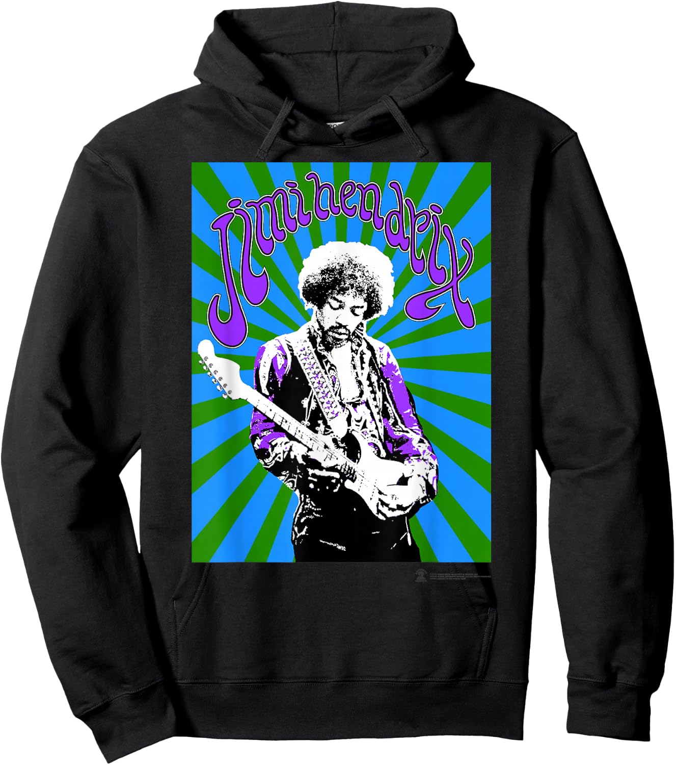 Jimi Hendrix Official Black Spiral Hoodie - Hoodie | Black