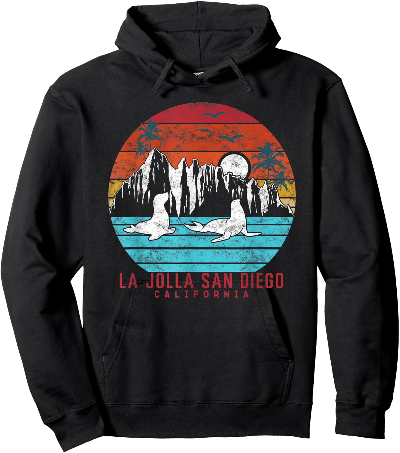 La Jolla San Diego Retro California Beach Summer vacation Hoodie - Hoodie | Black