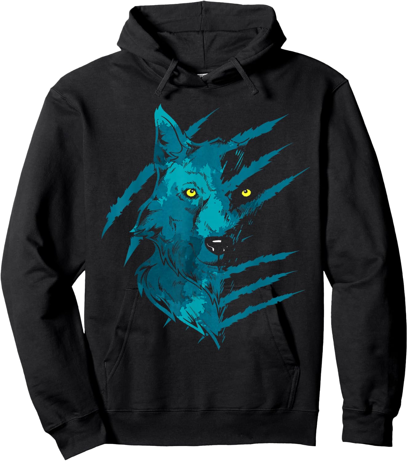Predator Forest Animal Nature Wild Animal Night Animal Motif Wolf Hoodie - Hoodie | Black