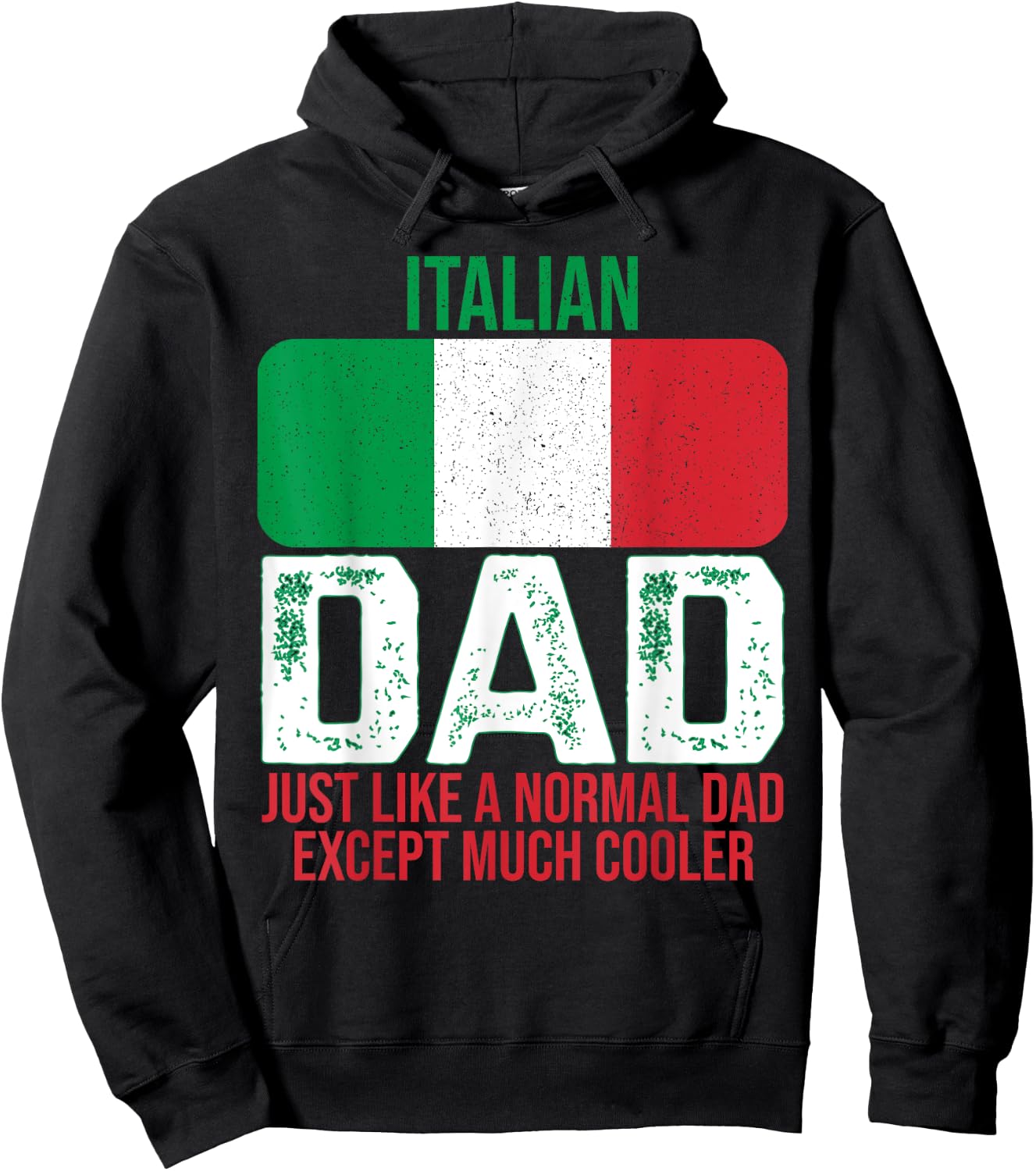 Vintage Italian Dad Italy Flag Design For Father's Day Hoodie - Hoodie | Black