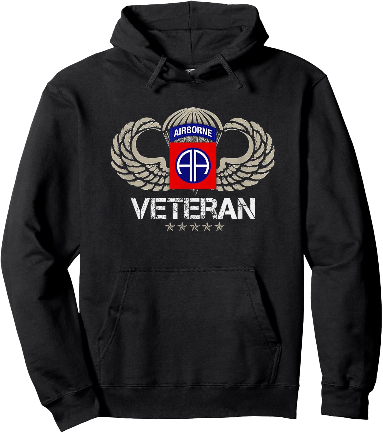 82nd Airborne Paratrooper Veteran Veterans Day Hoodie - Hoodie | Black
