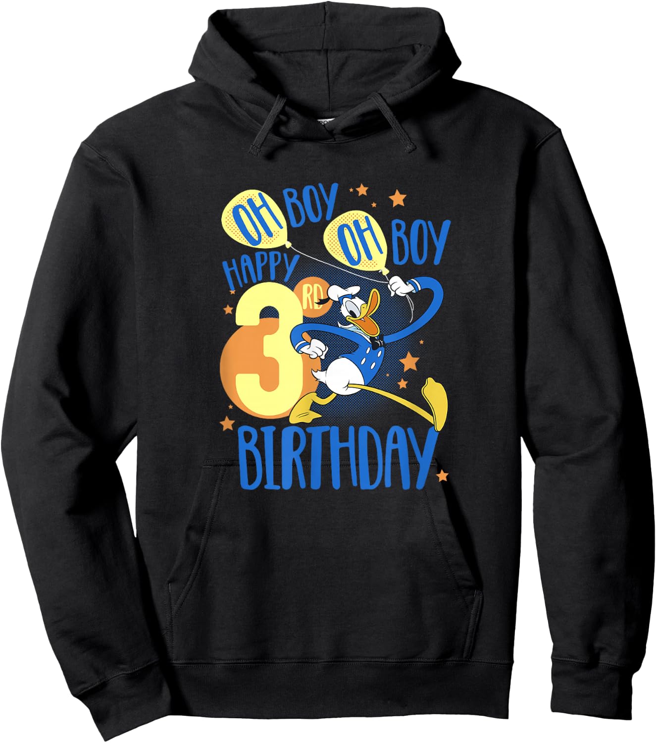 Disney Donald Duck Happy 3rd Birthday Oh Boy Oh Boy Hoodie - Hoodie | Black
