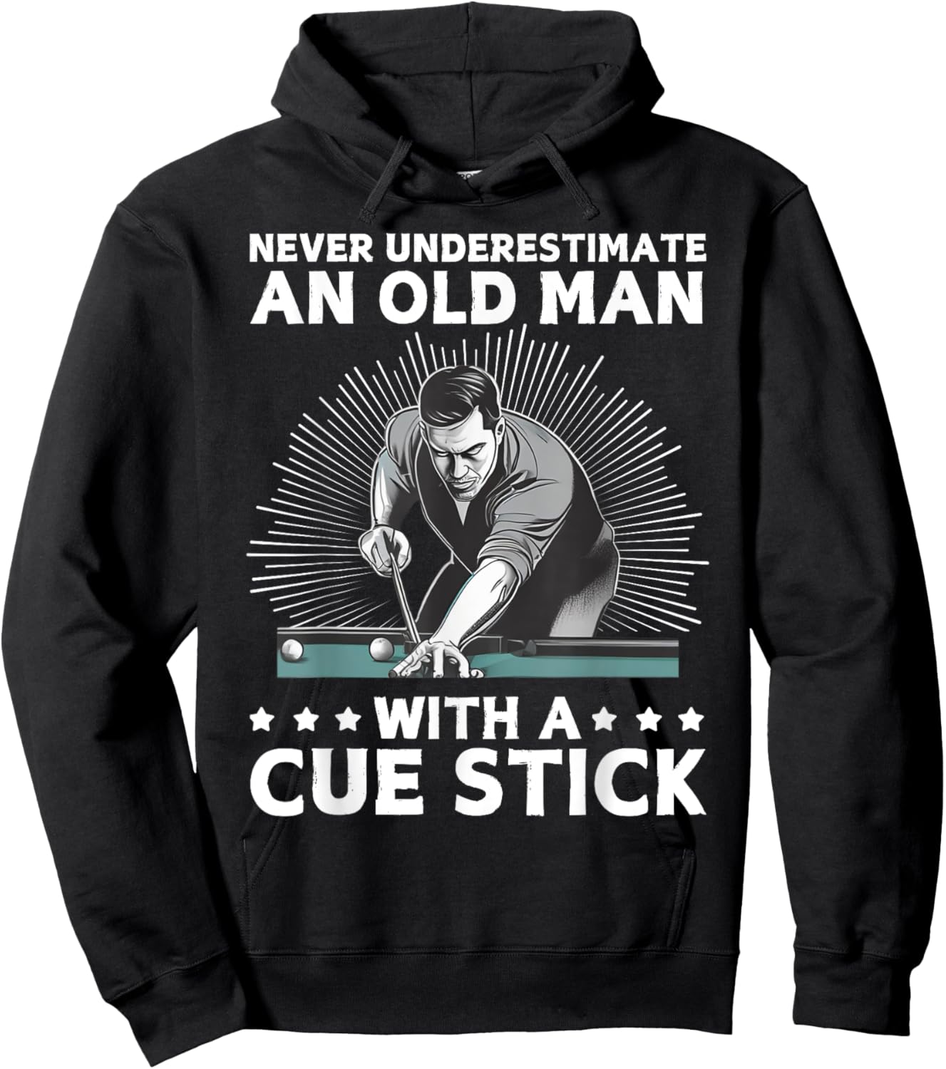 Best Pool Art Grandpa Billiard Player Pool Lover Hoodie - Hoodie | Black