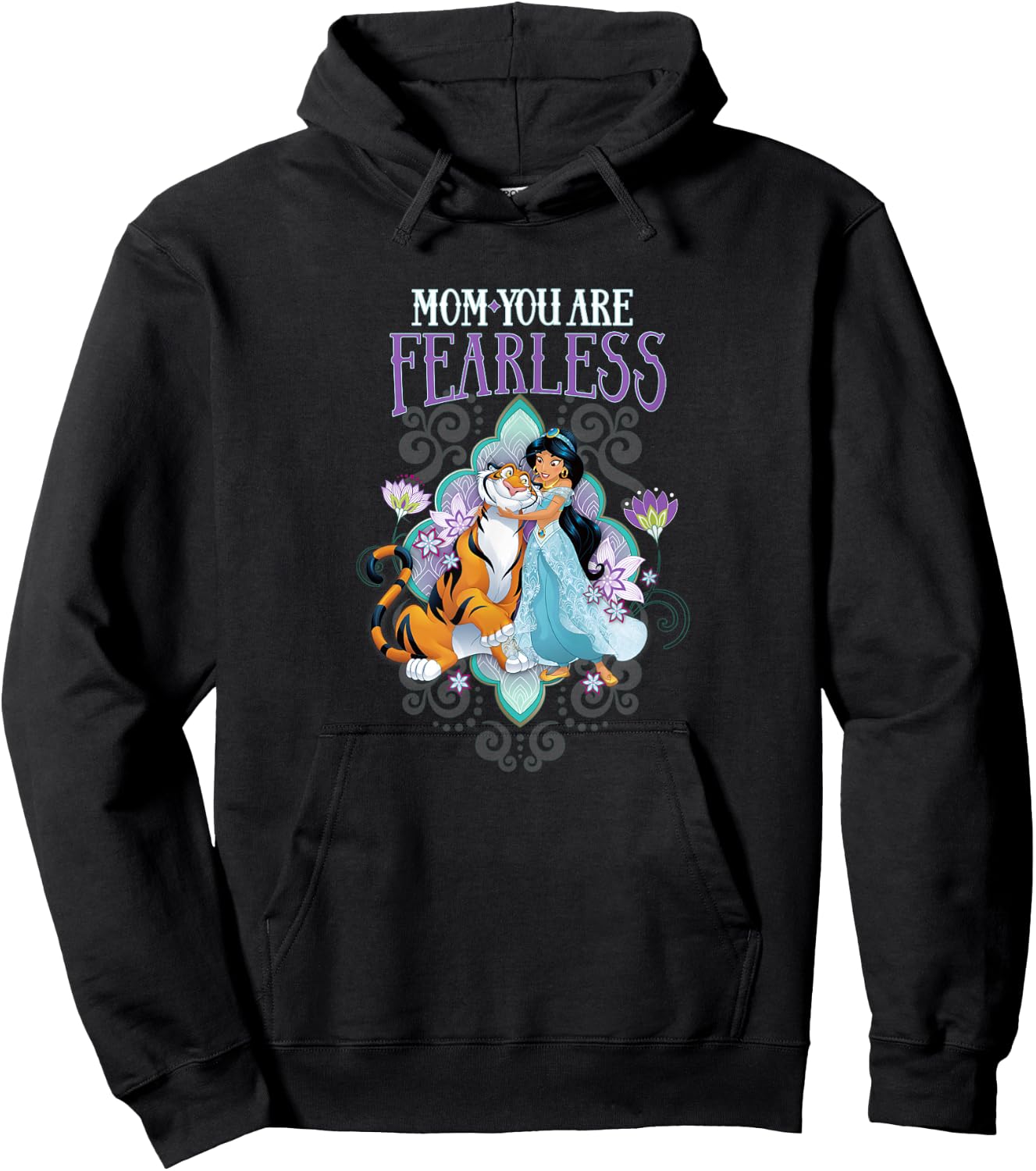 Disney Princess Mother's Day Jasmine & Rajah Fearless Mom Hoodie - Hoodie | Black