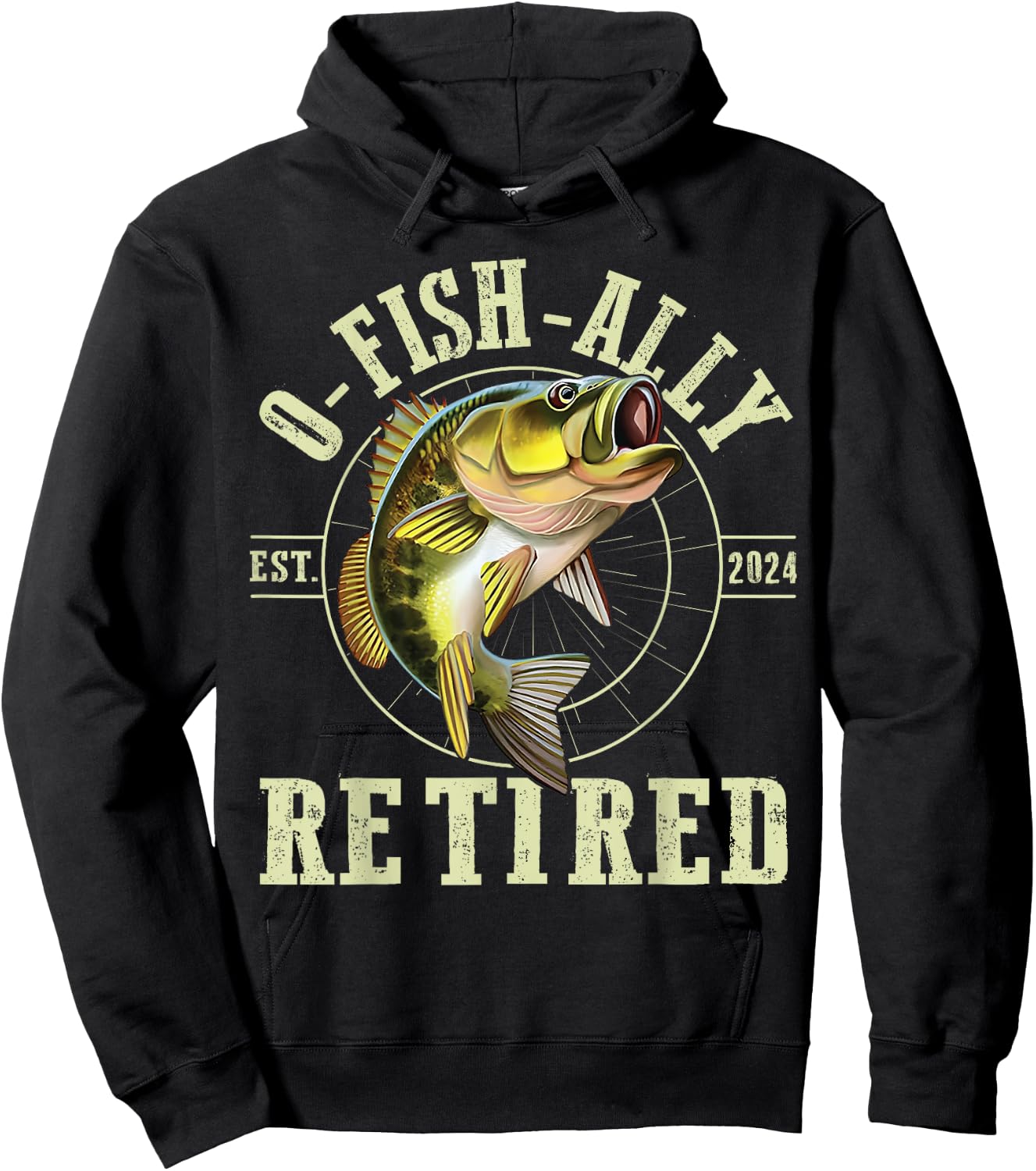 O Fish Ally Retired Since 2024 Fishing Retirement Lovers Hoodie - Hoodie | Black