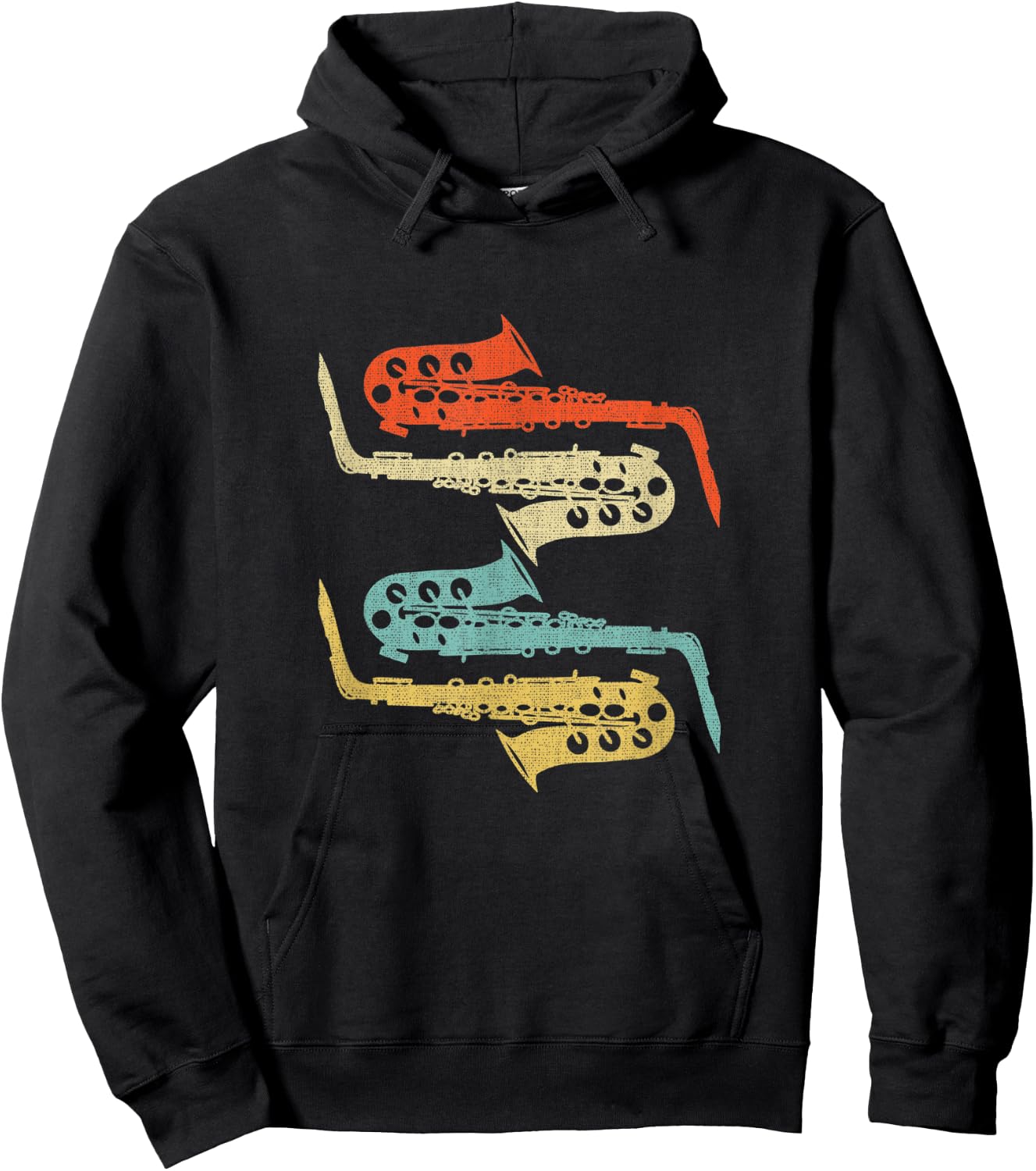 Saxophone design, Musical Instrument Hoodie - Hoodie | Black