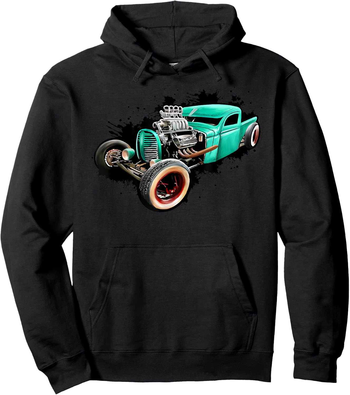 Rust Bucket Outline Funny Hot Retro Rod Diesel Cars Gift Men Hoodie - Hoodie | Black