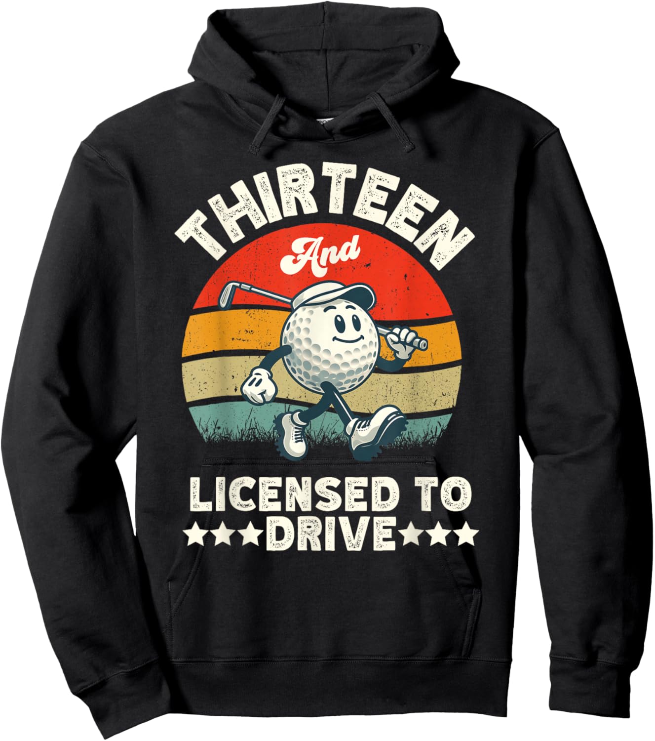 13th Birthday Golf Boys Birthday Par 13 Year Old Teen Hoodie - Hoodie | Black