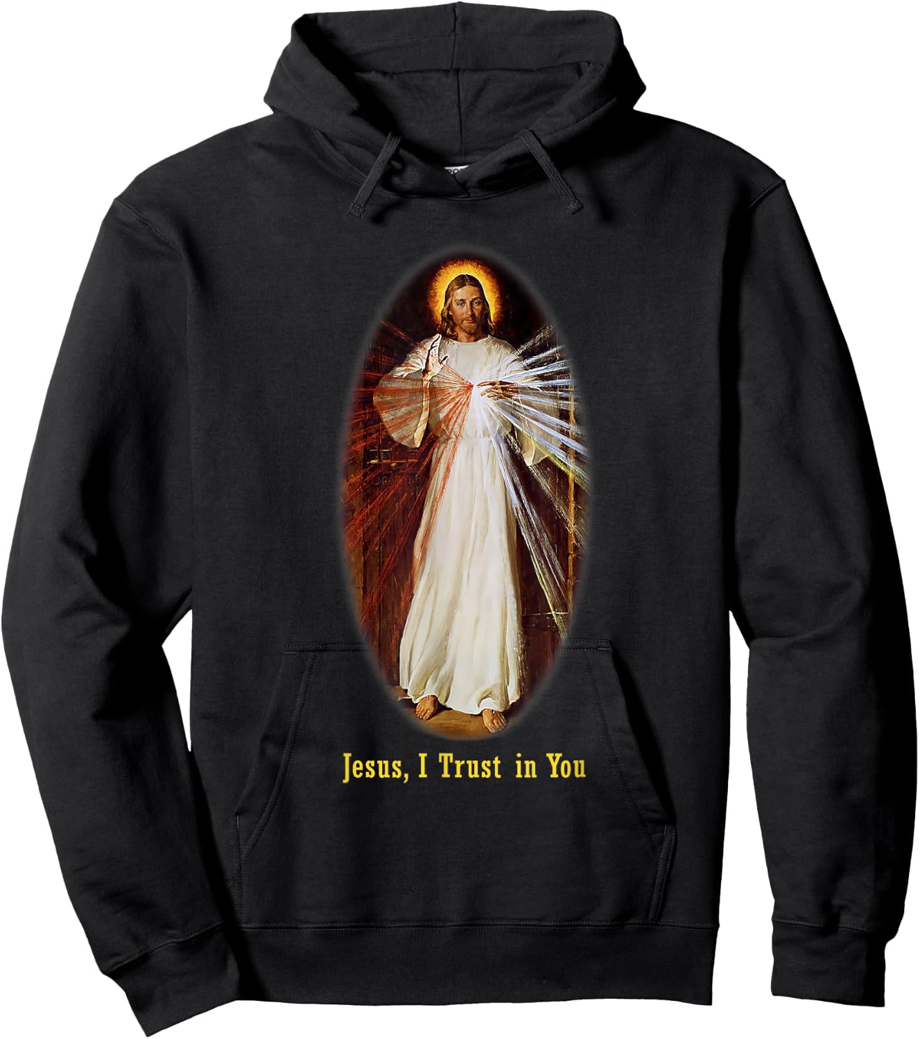 Divine Mercy Jesus I trust in You Hoodie - Hoodie | Black