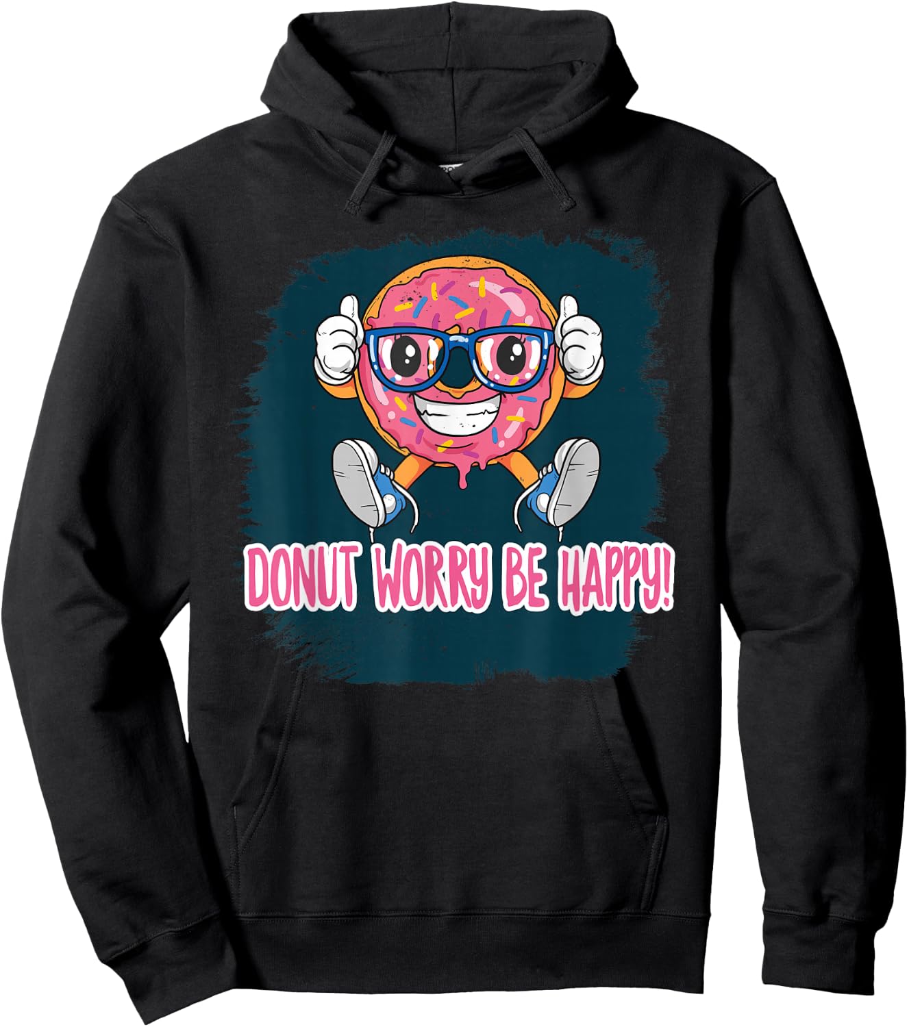 Donut Worry Baker Baking Be Happy Donuts Cook Chef Pun Kids Hoodie - Hoodie | Black