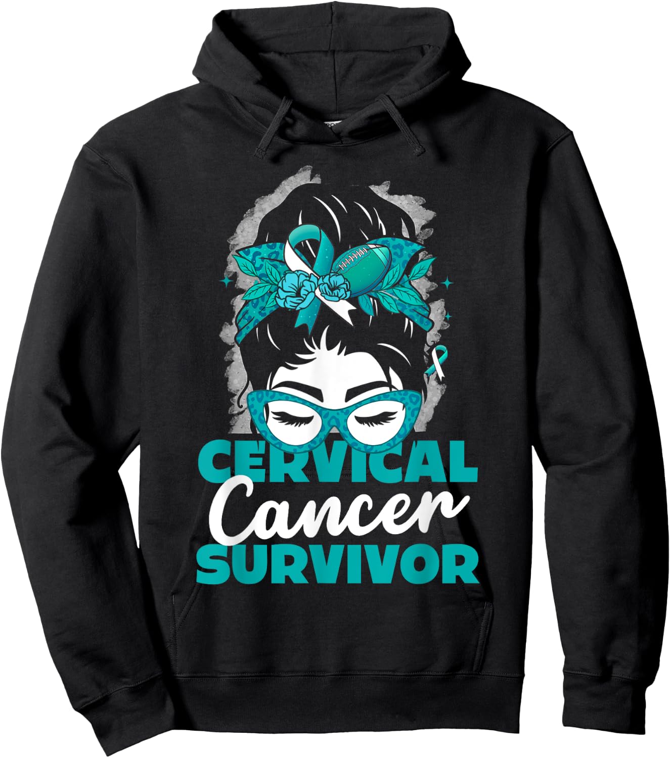 Cervical Cancer Woman Survivor Cervical Cancer Hoodie - Hoodie | Black