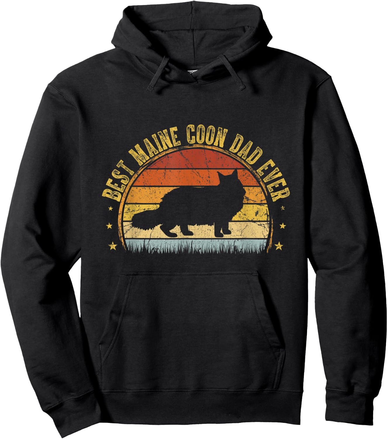 Best Maine Coon Dad Ever Outfit Father's Day Gifts Hoodie - Hoodie | Black