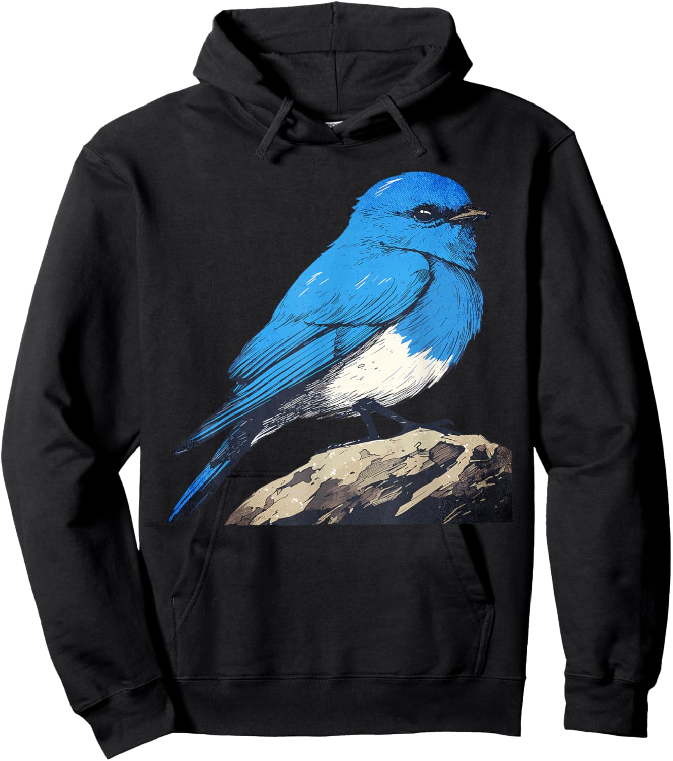 Cute Mountain Bluebird Rare Rock-Thrush Inspired Bird Design Hoodie - Hoodie | Black