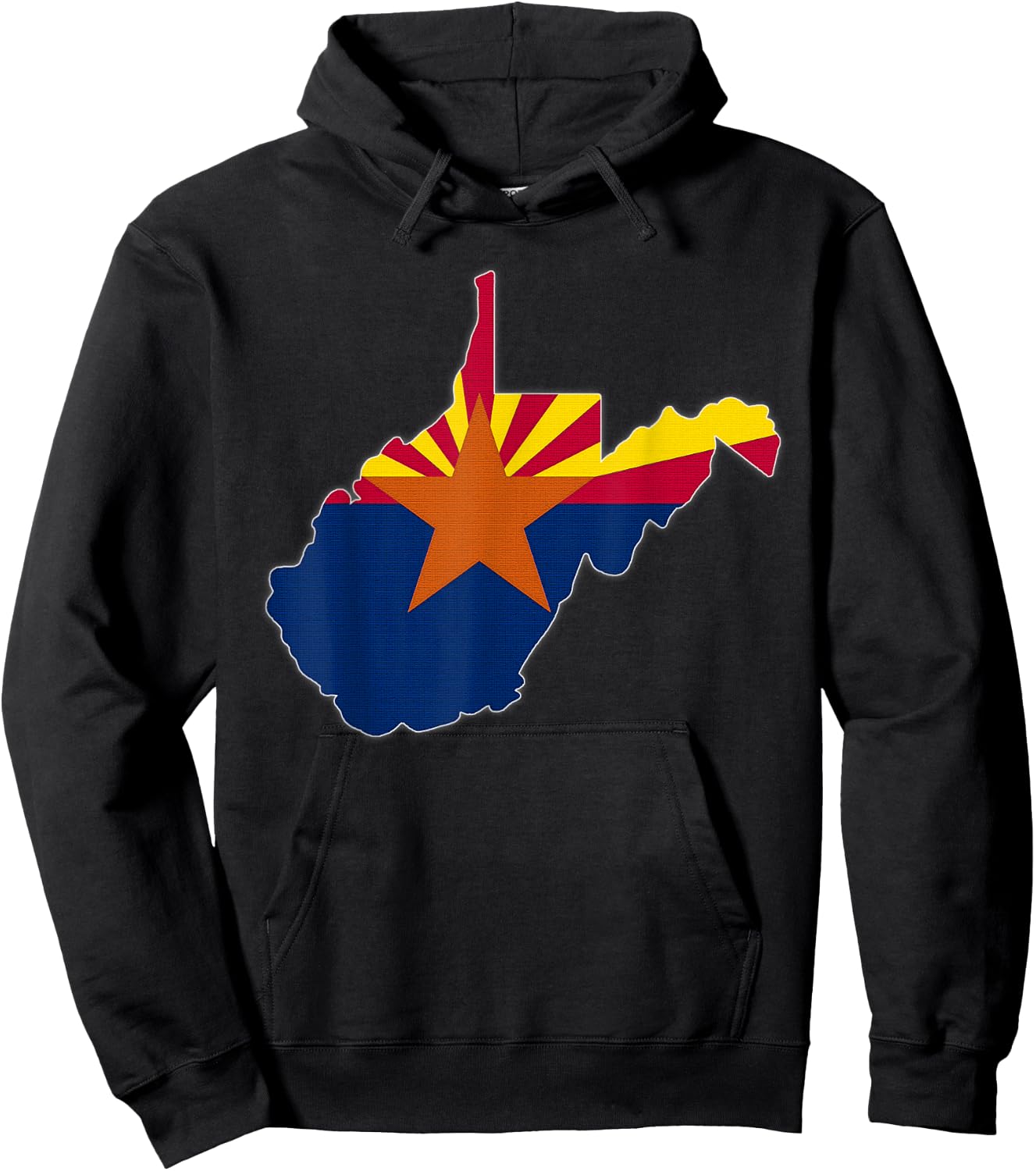 WEST VIRGINIA STATE MAP ARIZONA AZ Flag Roots Men Women Gift Hoodie - Hoodie | Black