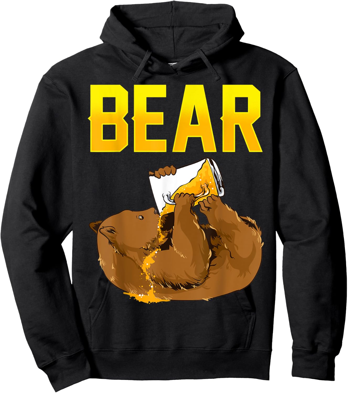 Bear Drinking Beer Funny Bear Pun Beer Lover Gift Hoodie - Hoodie | Black