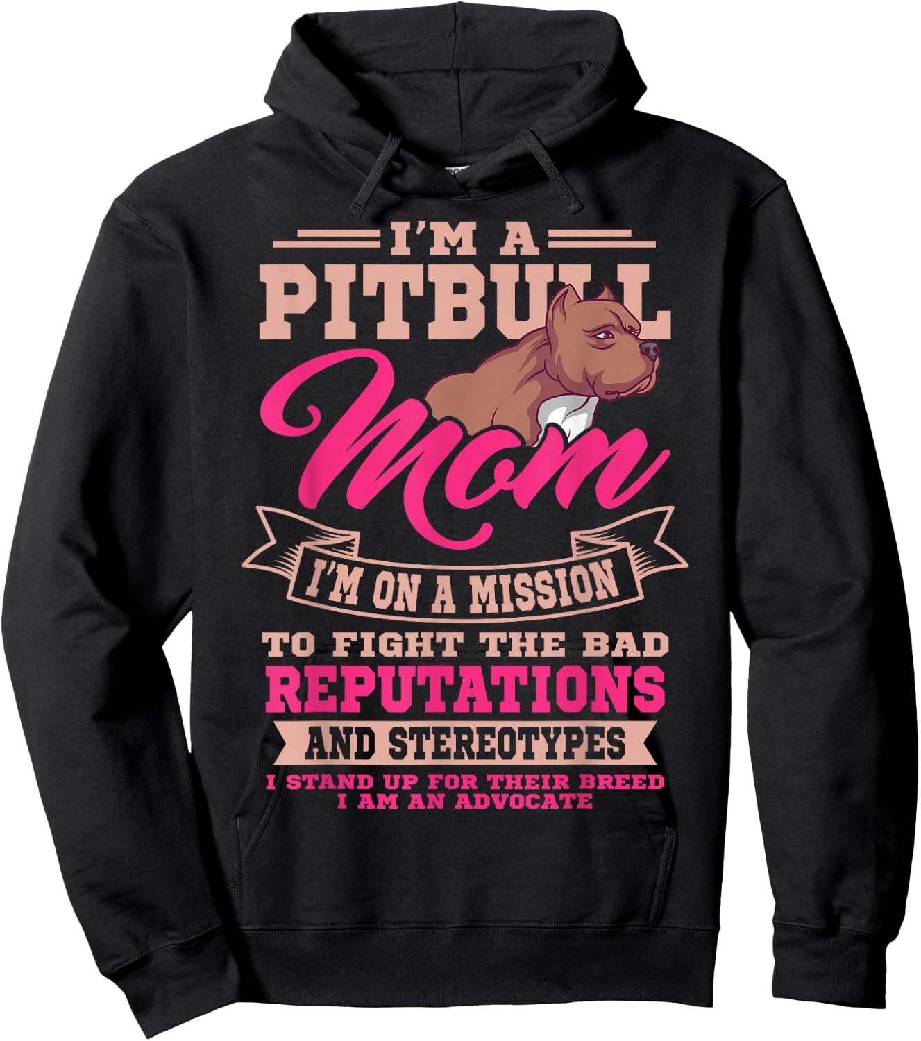 Pitbull Mom Pit Bull Terrier Owner Dog Breeders Mommy Hoodie - Hoodie | Black