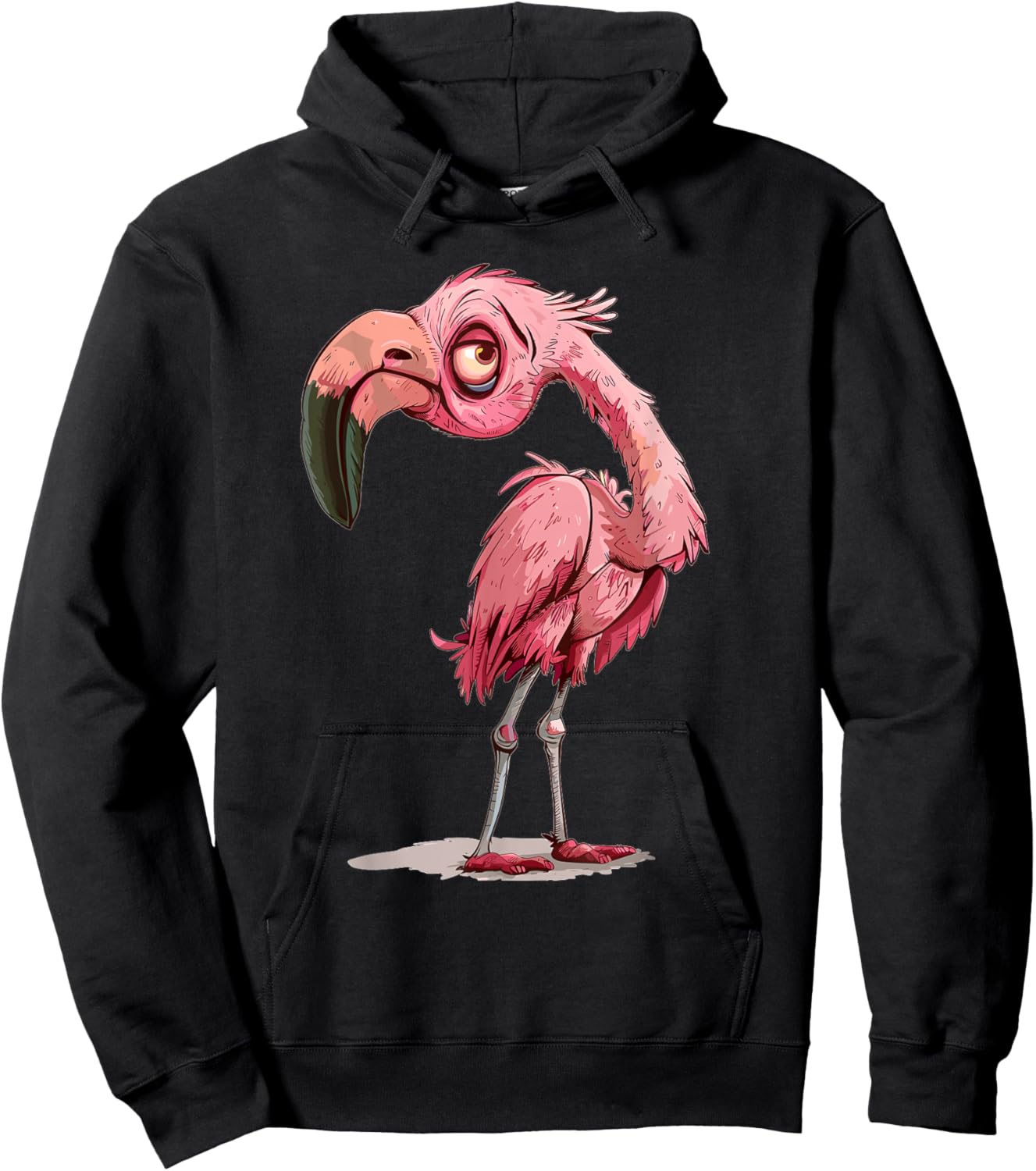 Tired Flamingo Hoodie - Hoodie | Black