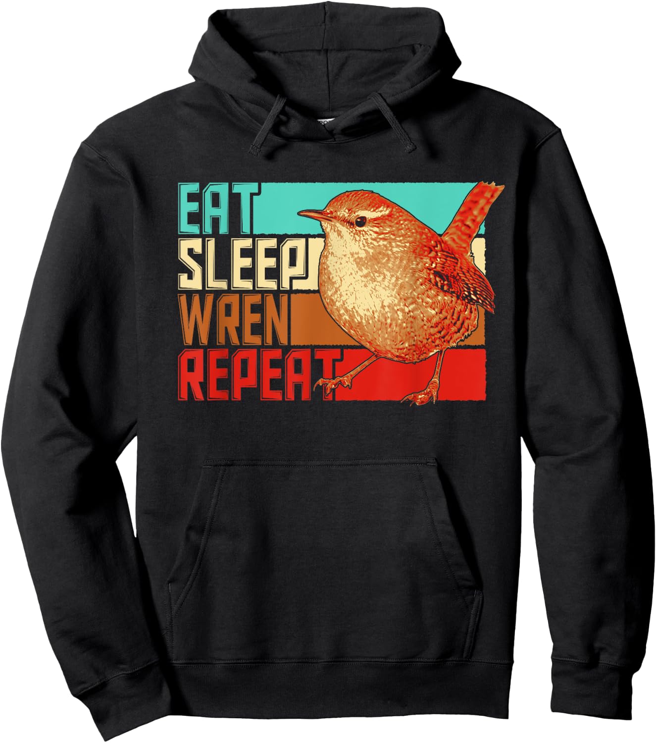 Vintage Eat Sleep Repeat Wren Hoodie - Hoodie | Black