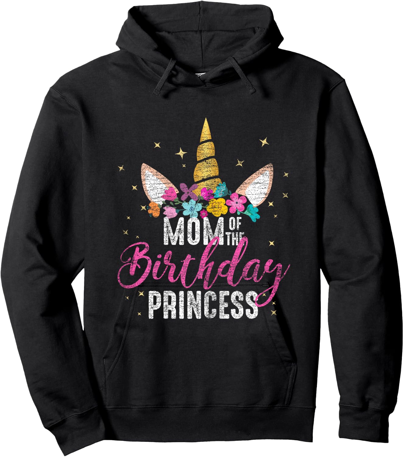 Mom Of The Birthday Princess Mother Gifts Unicorn Birthday Hoodie - Hoodie | Black