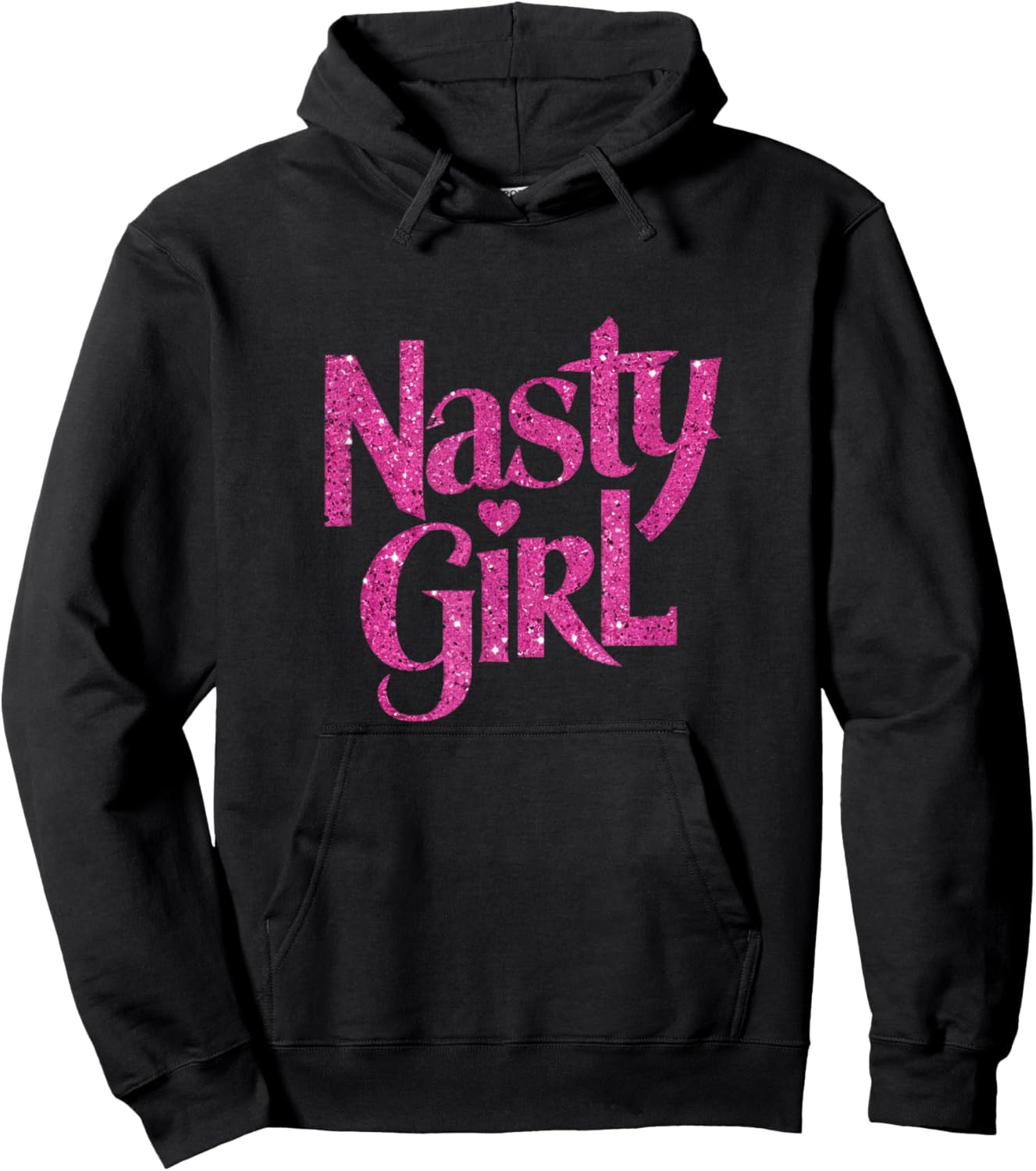Nasty Girl Slogan Graphic Pink Hoodie - Hoodie | Black