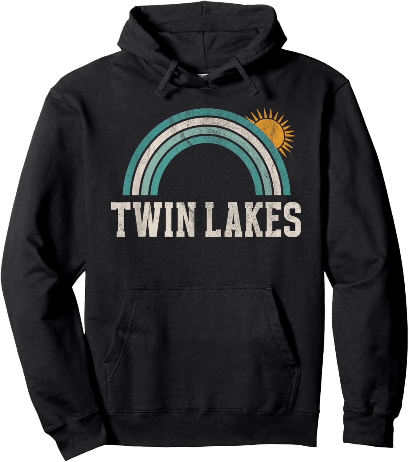 Twin Lakes Idaho Outdoors Vintage Hoodie - Hoodie | Black