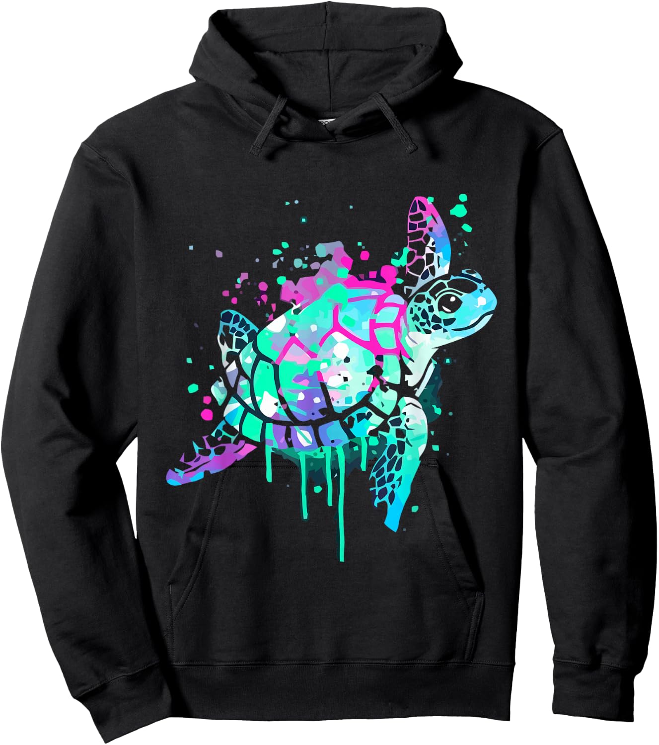 Turtle Watercolor Sea Ocean Wildlife animal Hoodie - Hoodie | Black