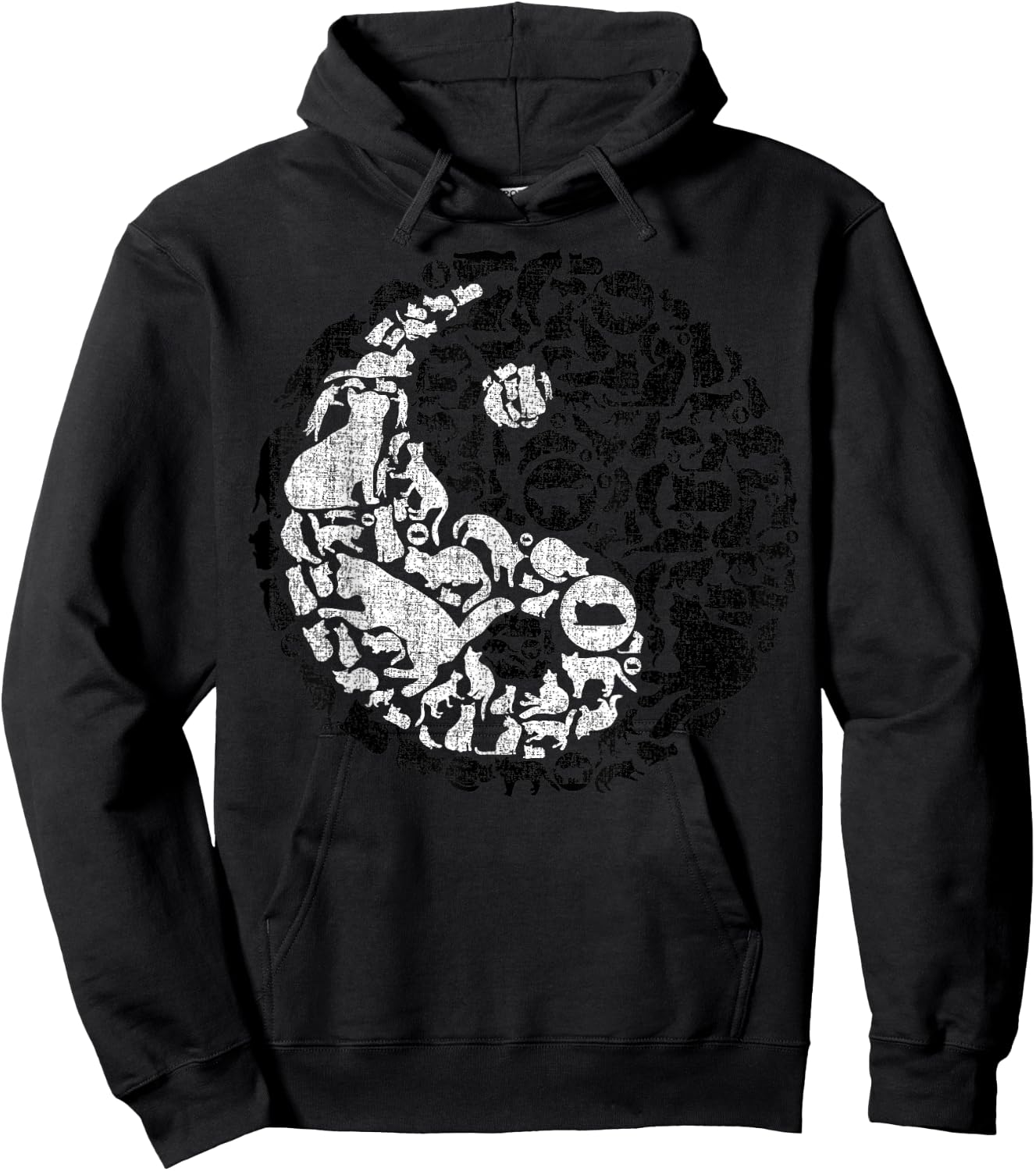 Yin Yang Symbol Pilates Yoga Cat Cats Kitten Lover Hoodie - Hoodie | Black