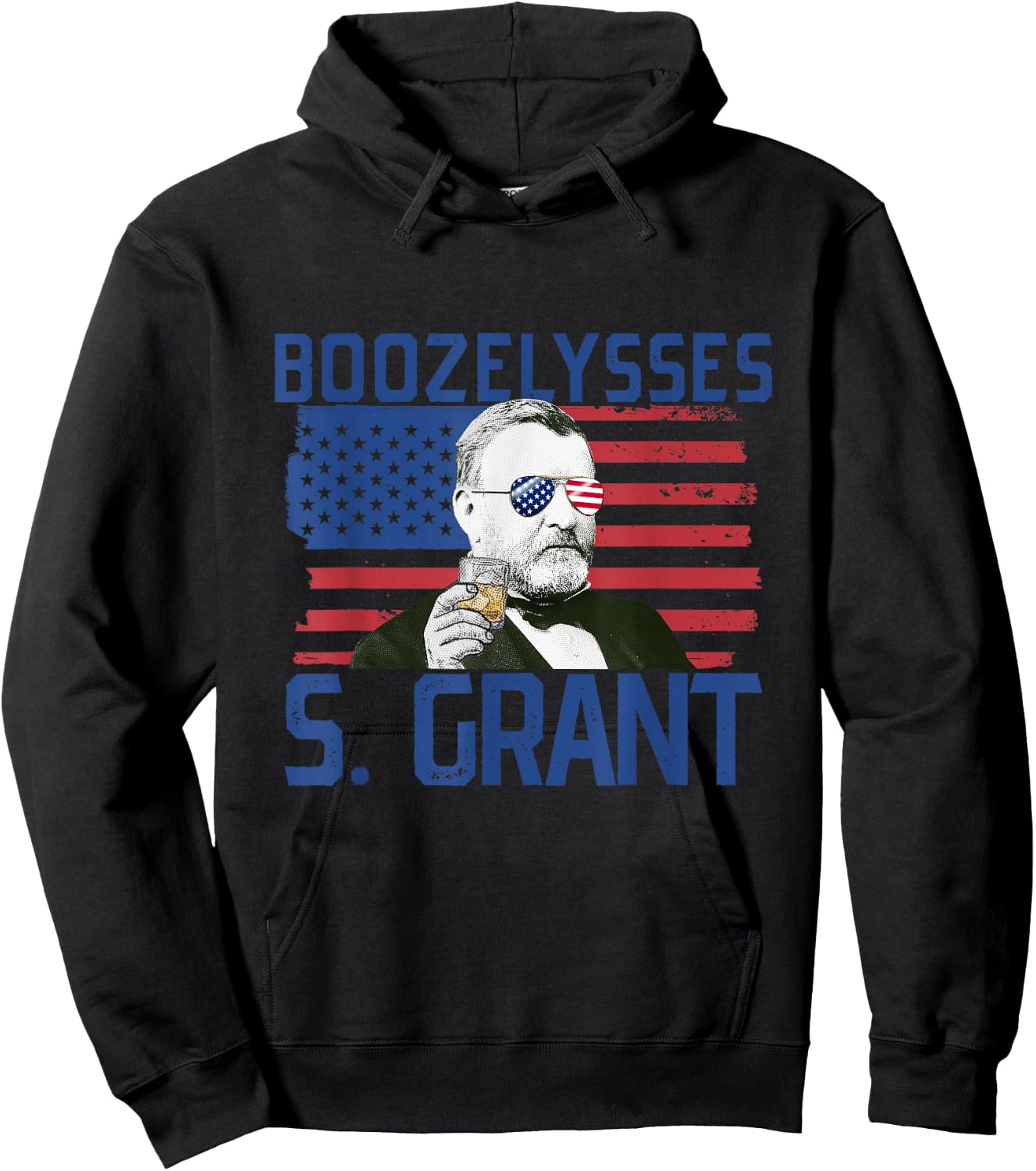 Boozelysses S. Grant 4th of July Drinking Ulysses Grant Hoodie - Hoodie | Black