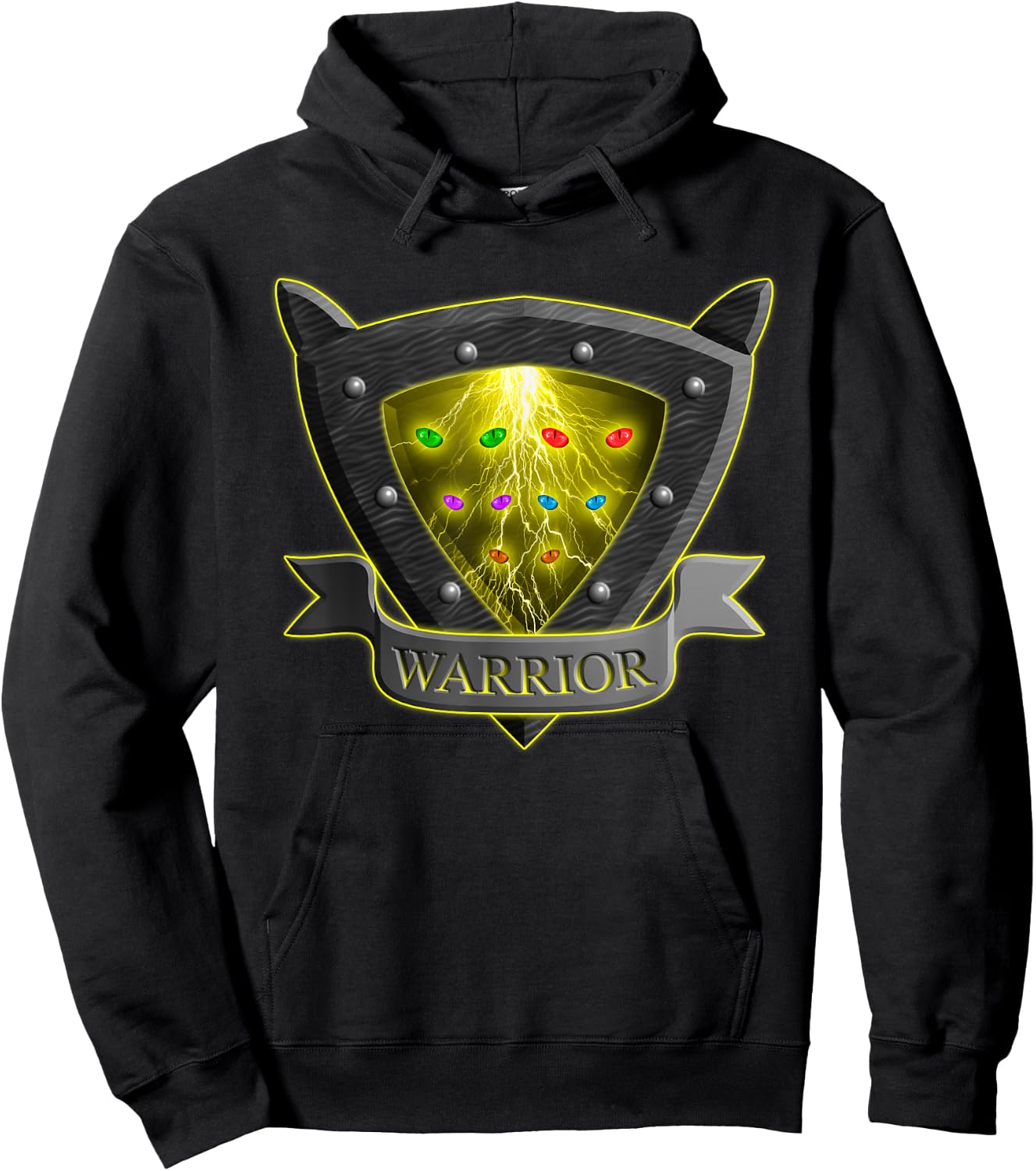 Cat Shield Eyes Thunder Funny for Kids Hoodie - Hoodie | Black