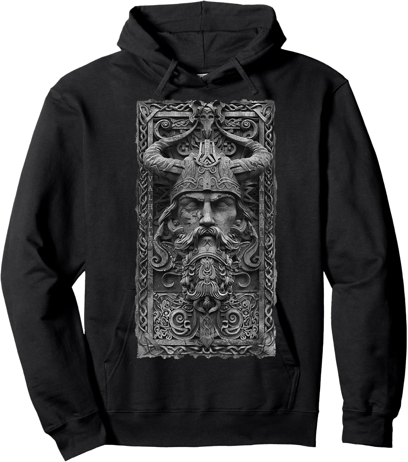Valhalla Odin Thor Runes Viking Helmet Warrior Viking Hoodie - Hoodie | Black