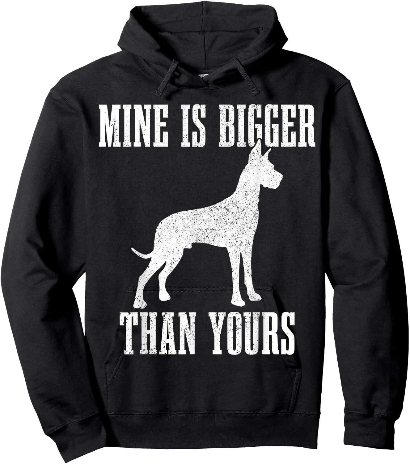 Great Dane Dog Mine is Bigger Than Yours Great Dane Mom Dad Hoodie - Hoodie | Black