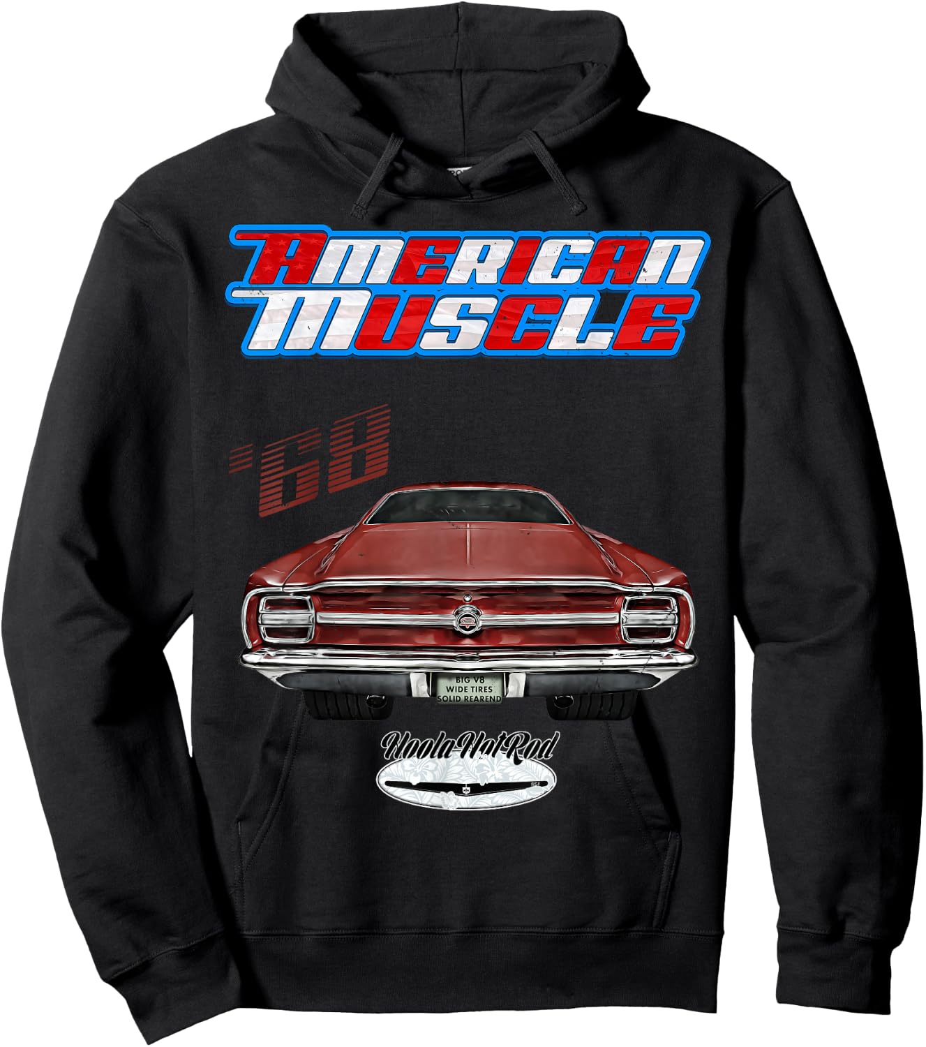 Hoola Hotrod 1968 Torino Hot Rod Muscle Car Pony Car - Men's Black Short Sleeve Classic Fit - Small Hoodie - Hoodie | Black