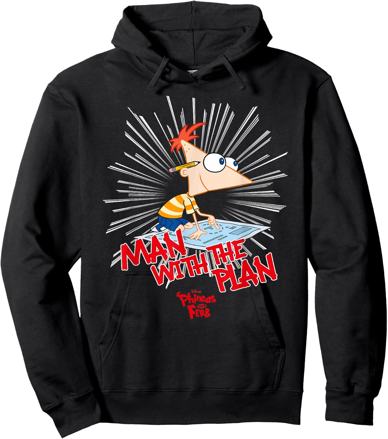 Disney Phineas and Ferb The Plan Man Hoodie - Hoodie | Black