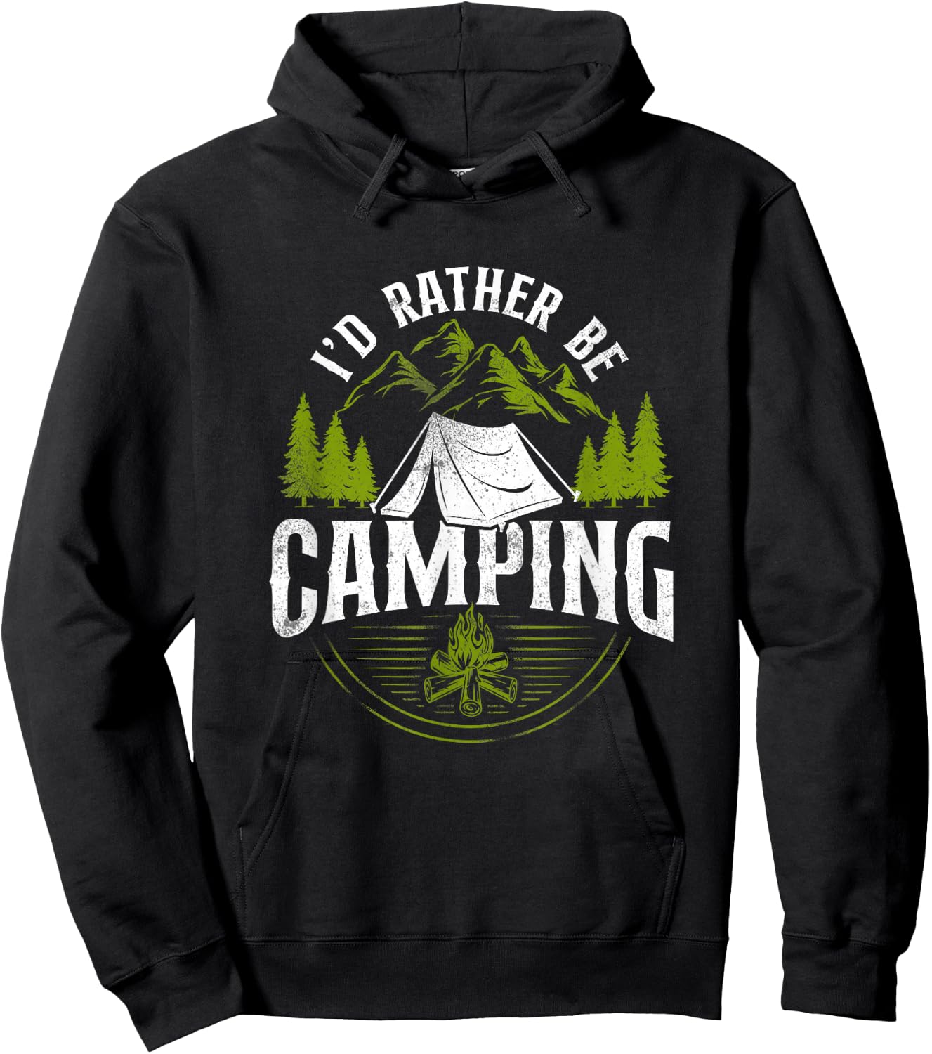 I'D Rather Be Camping Tent Hoodie - Hoodie | Black