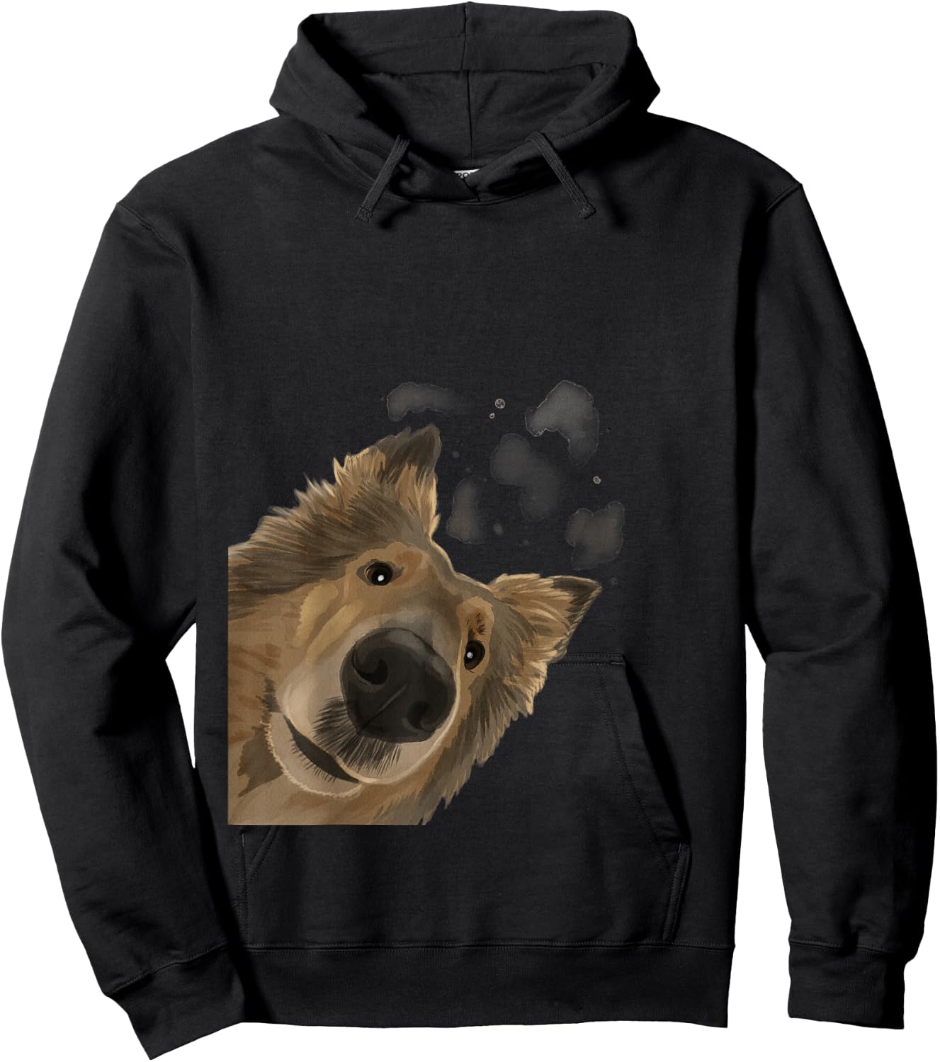 Rough Collie Gifts Funny Curious Dog , Men's Adults, Black, Short Sleeve, Classic Fit, Cotton Polyester, Novelty Hoodie - Hoodie | Black