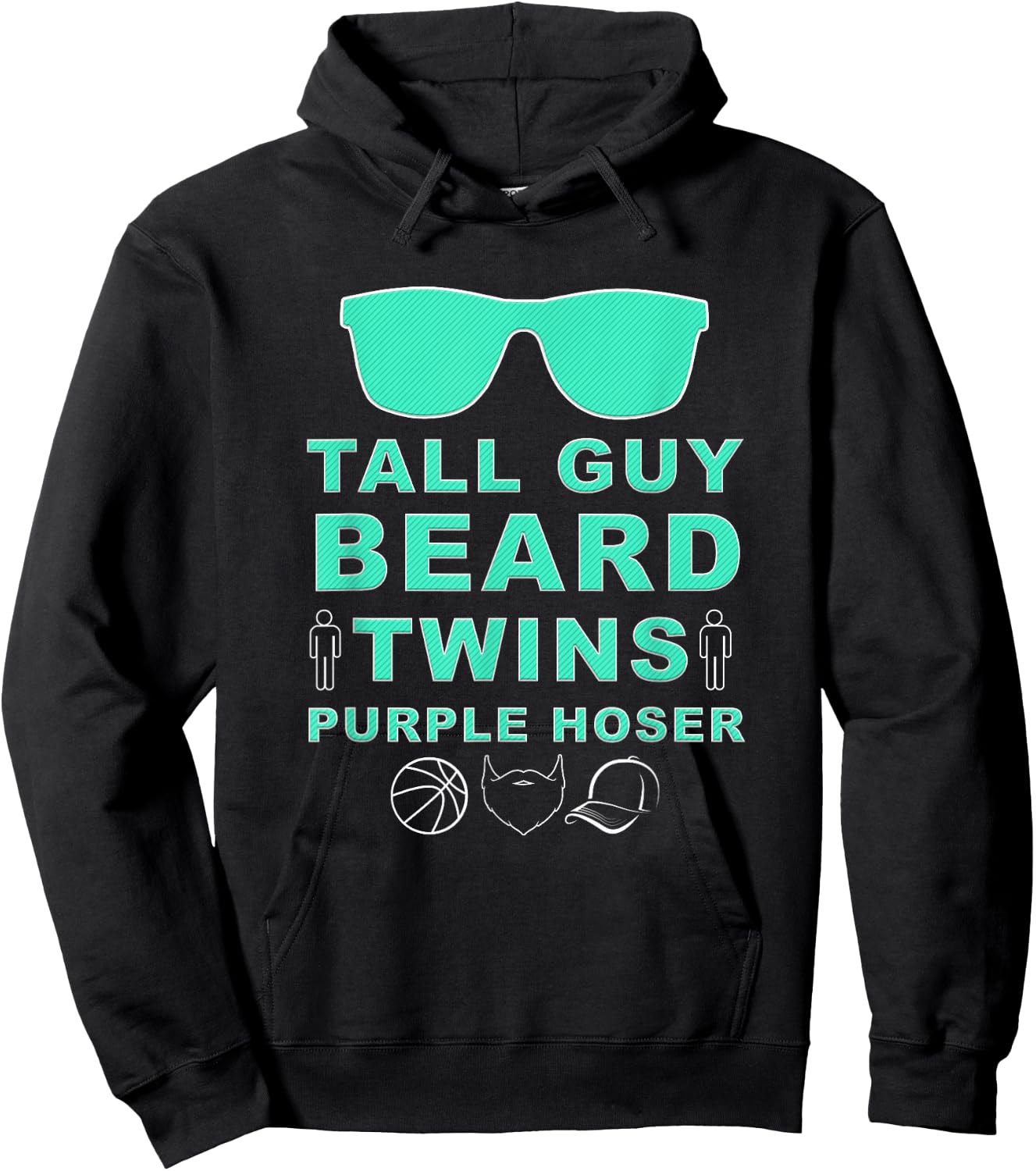 Perfect Dude Shirt - Tall Guy Beard Twins Purple Hoser Dude Hoodie - Hoodie | Black